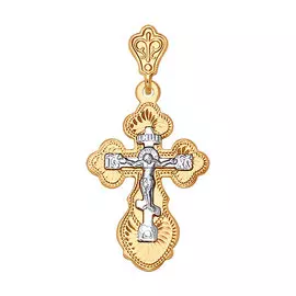 Подвеска из красного и белого золота 121157