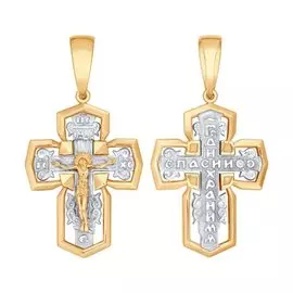 Подвеска из красного и белого золота 121330