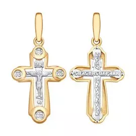 Подвеска из красного и белого золота 121400