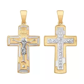 Подвеска из красного и белого золота 121421