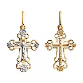 Подвеска из красного и белого золота 121455