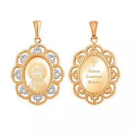 Подвеска из красного и белого золота 35-0639-10-64