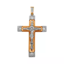 Подвеска из красного и белого золота с бриллиантами 11-0252