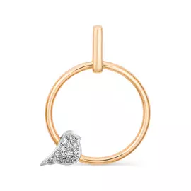 Подвеска из красного и белого золота с бриллиантами 3824-100