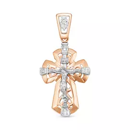 Подвеска из красного и белого золота с бриллиантами 606-310