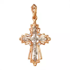 Подвеска из красного и белого золота с бриллиантами 8-190