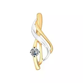 Подвеска из красного и белого золота с бриллиантом 1030128 №15 17