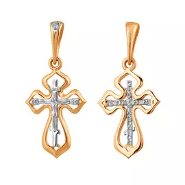 Подвеска из красного и белого золота с бриллиантом 31-9456-17-02