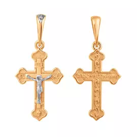 Подвеска из красного и белого золота с бриллиантом 31-9460-17-02