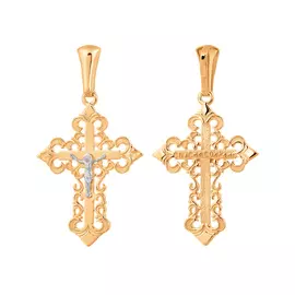 Подвеска из красного и белого золота с родированием 30-1861-17-00