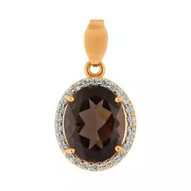 Подвеска из красного золота раухтопазом и фианитами 731666