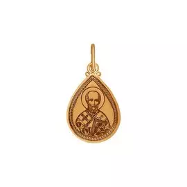 Подвеска из красного золота с эмалью 101006