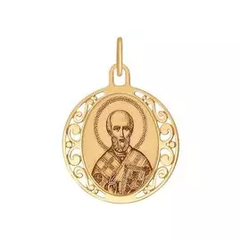 Подвеска из красного золота с эмалью 102020