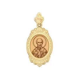 Подвеска из красного золота с эмалью 102186