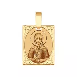 Подвеска Блаженная Матрона Московская из красного золота с эмалью 102265