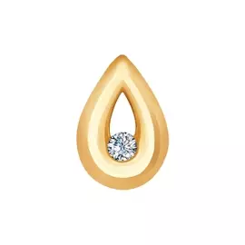 Подвеска из красного золота с бриллиантом 1030652