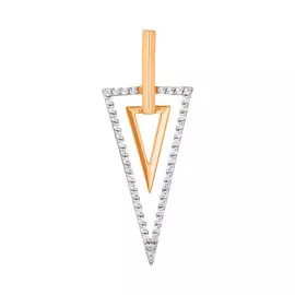 Подвеска из красного золота с фианитами 004073-1102