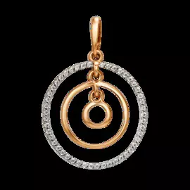 Подвеска из красного золота с фианитами 004093-1102