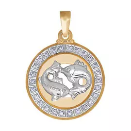 Подвеска из красного золота с фианитами 032502