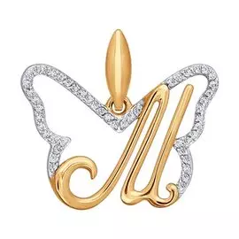 Подвеска из красного золота с фианитами 034692