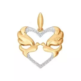 Подвеска из красного золота с фианитами 034795