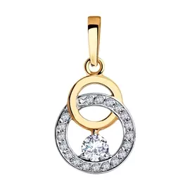 Подвеска из красного золота с фианитами 035664