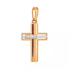 Подвеска из красного золота с фианитами 035688