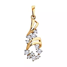 Подвеска из красного золота с фианитами 035727