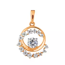 Подвеска из красного золота с фианитами 035735