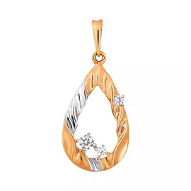 Подвеска из красного золота с фианитами 035778