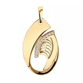 Подвеска из красного золота с фианитами 035912