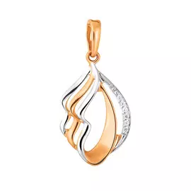 Подвеска из красного золота с фианитами 035973