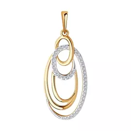 Подвеска из красного золота с фианитами 035985