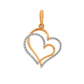 Подвеска из красного золота с фианитами 100128-1102