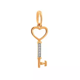 Подвеска из красного золота с фианитами 100268-1102