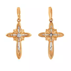 Подвеска из красного золота с фианитами 100318-1102