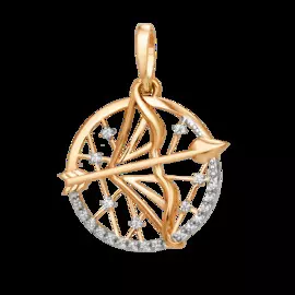 Подвеска из красного золота с фианитами 101138-1102
