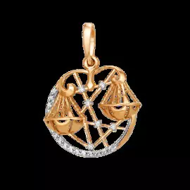 Подвеска из красного золота с фианитами 101148-1102