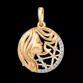 Подвеска из красного золота с фианитами 101168-1102