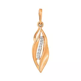 Подвеска из красного золота с фианитами 102088-1102