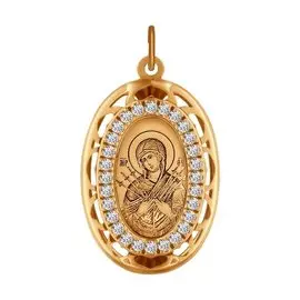 Подвеска из красного золота с фианитами 103495