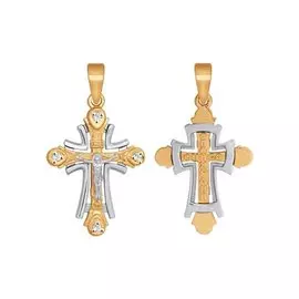 Подвеска из красного золота с фианитами 121335