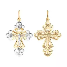 Подвеска из красного золота с фианитами 121369