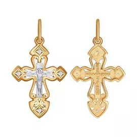 Подвеска из красного золота с фианитами 121374