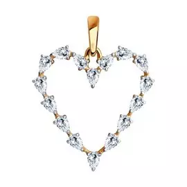 Подвеска из красного золота с фианитами 81030153