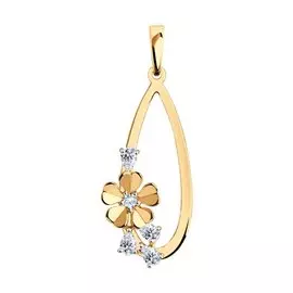 Подвеска из красного золота с фианитами 81030158