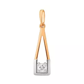 Подвеска из красного золота с фианитом 011263-1102