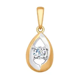 Подвеска из красного золота с фианитом 035396