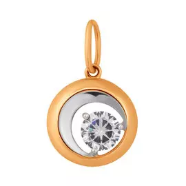 Подвеска из красного золота с фианитом 035453
