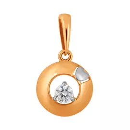 Подвеска из красного золота с фианитом 035464